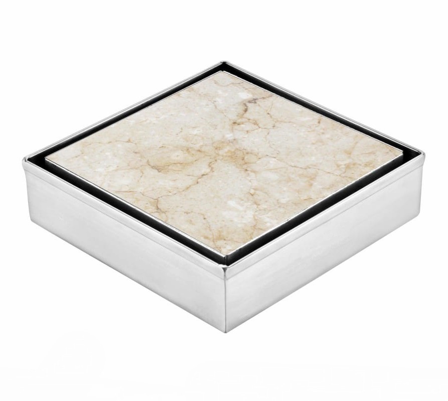 Marble insert drain 
